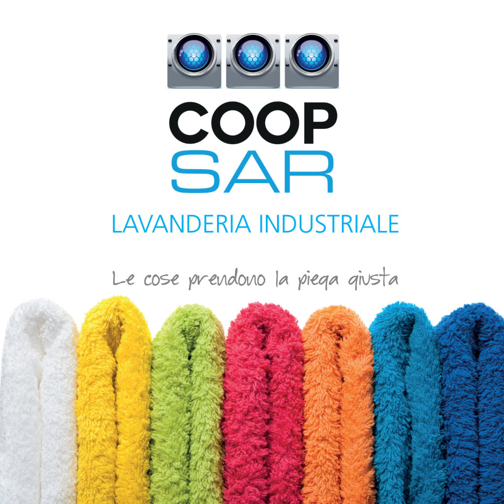 COOP SAR Lavanderia Industriale Brochure - Febbraio 2015. Studio e realizzazione del logo, dell'immagine coordinata, della brochure e del biglietto da visite
